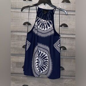 Womens boho Top navy blue small